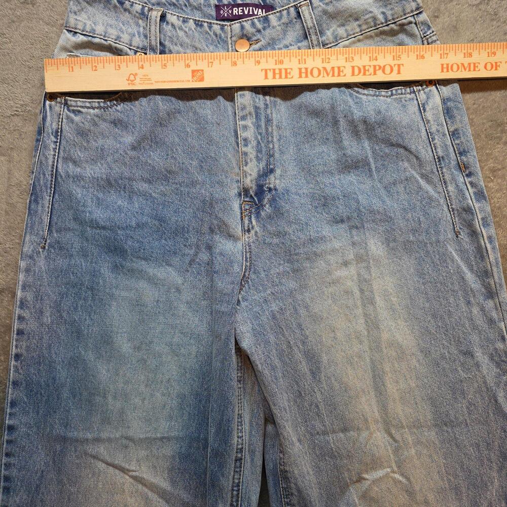 Baggy Wide Leg Revival Jeans Womens 34 Blue Light Wash High Rise Relaxed A&F